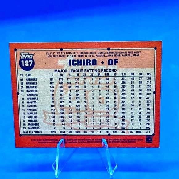 2021 Topps Archives - 1991 Topps Ichiro Suzuki #187 - Picture 3 of 4